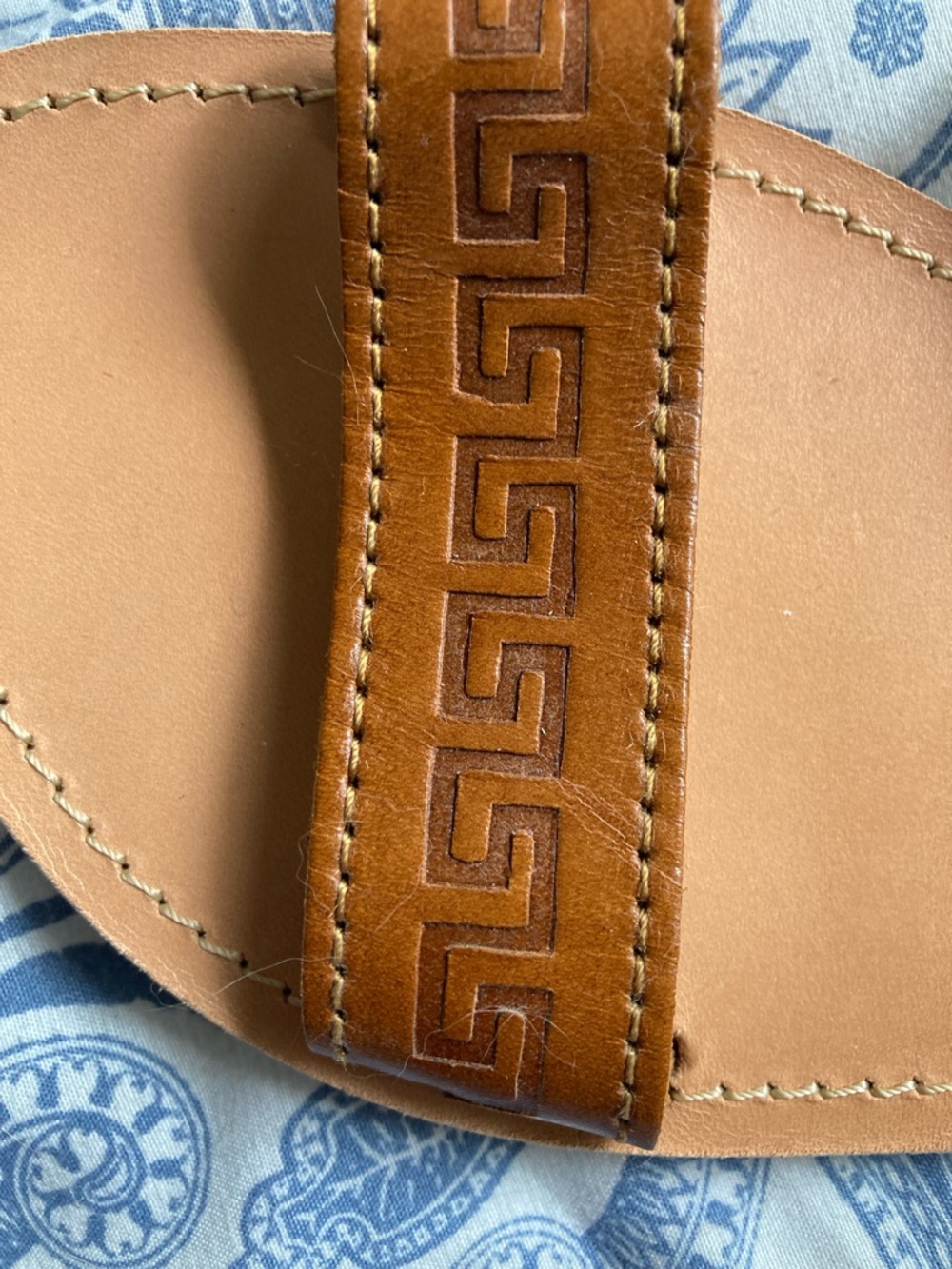 Women's Greek Leather 2 strap slide on sandals NEW - Picture 8 of 8